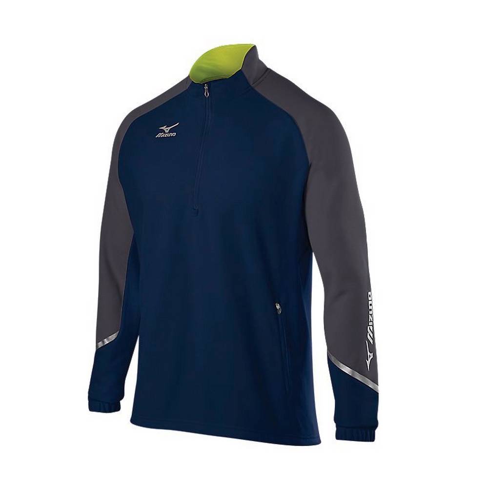 Mizuno Elite 1/2 Zip - Erkek Pullover - Lacivert/Gri Türkiye (VEOYUT-621)